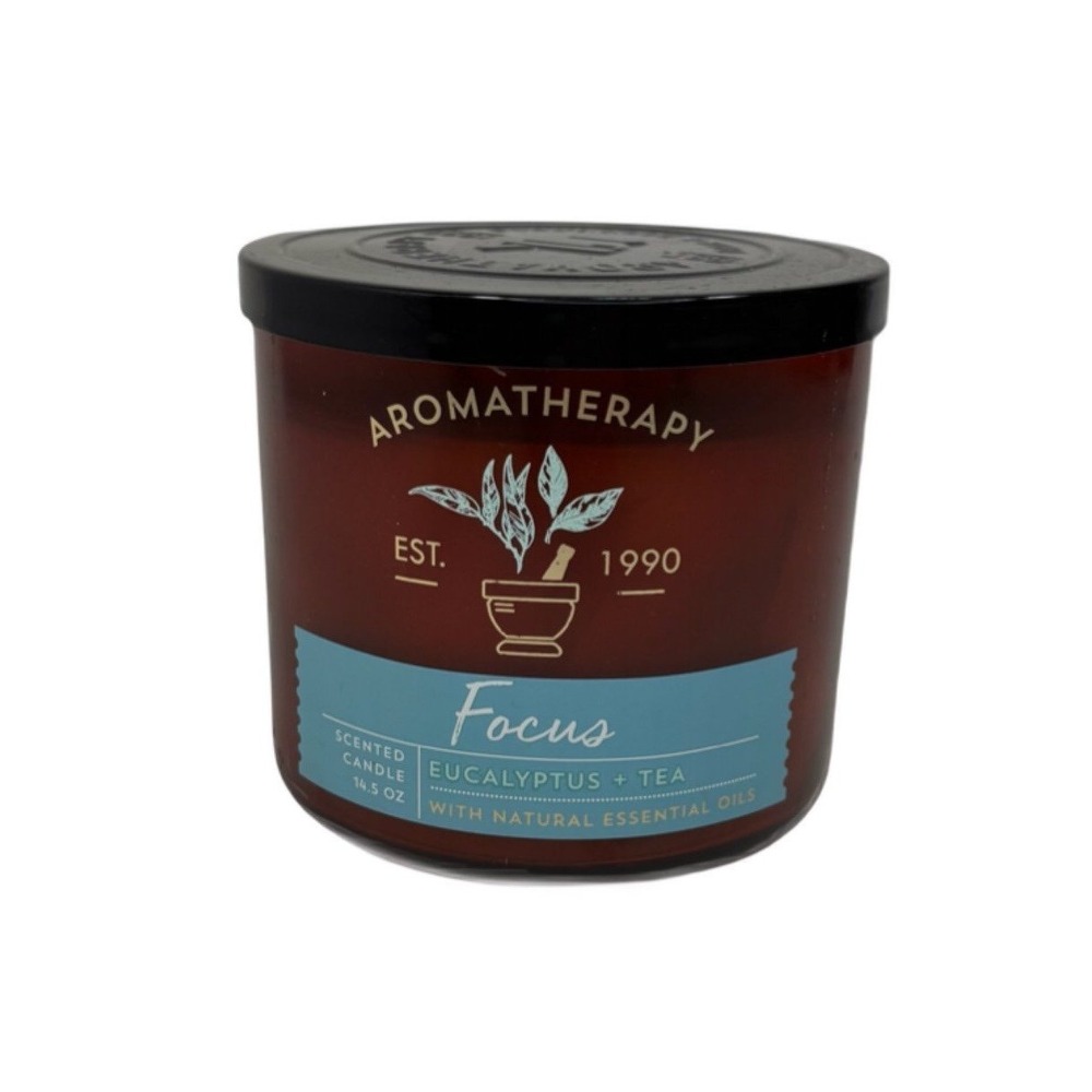 Bath & Body Works Aromatherapy Focus Eucalyptus Tea 3-Wick Candle 14.5oz RARE